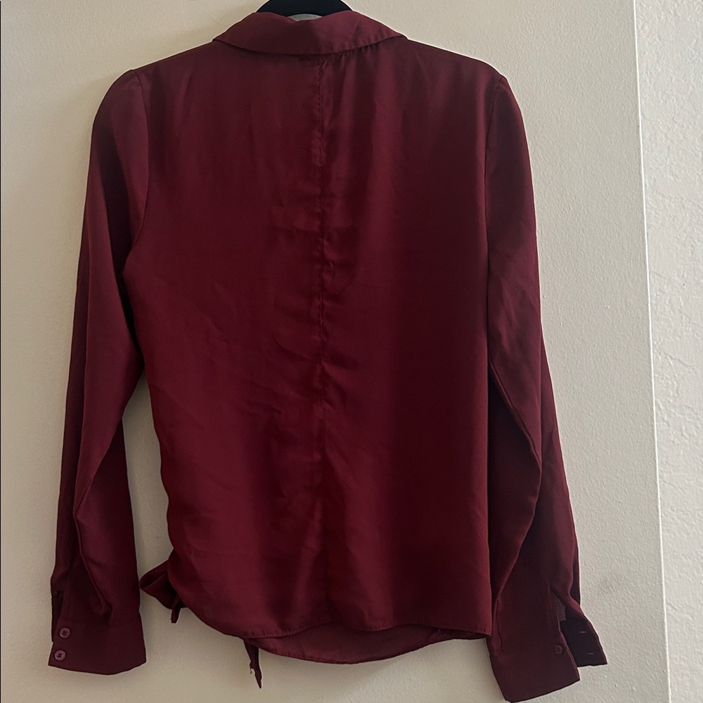 VENUS Women's Burgundy Wrap Blouse - Picture 5 of 8